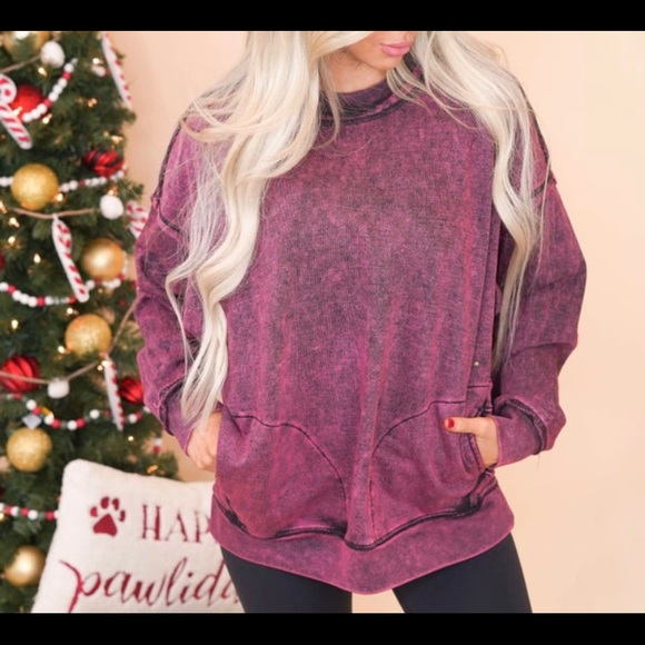 Tops - Zenana heavy French terry pull over